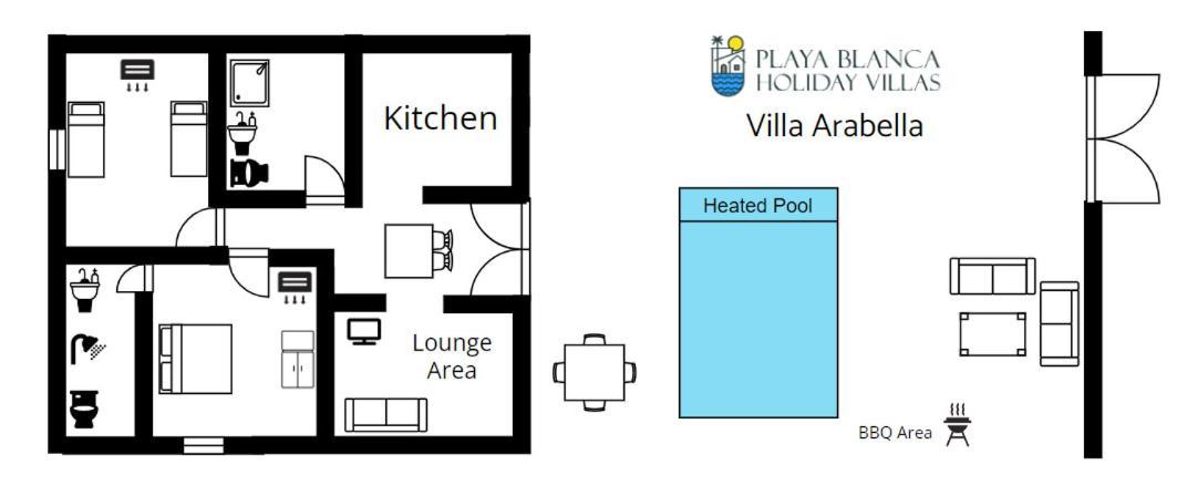 Stunning Villa Arabella - Heated Pool - Bbq - Amazing Terrace - Playa Blanca Ngoại thất bức ảnh